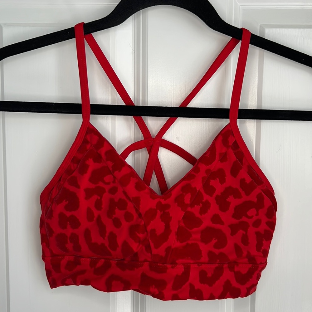 XS Balance Athletica (now Vitality) flocked leopard sports bra